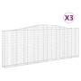 Gabionenkörbe 3 Stück Bogenform Eisen 400x30x140/160 cm von vidaXL, Töpfe und Pflanzgefäße - Ref: Foro24-3145853, Preis: 611,...