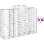 Gabionenkörbe 4 Stück Bogenform Eisen 200x50x140/160 cm von vidaXL, Töpfe und Pflanzgefäße - Ref: Foro24-3146364, Preis: 455,...
