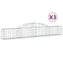 Gabion baskets 3 units, arched shape, iron, 300x30x40/60 cm by vidaXL, Pots and planters - Ref: Foro24-3146468, Price: 184,59...