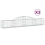 Gabionenkörbe 3 Stück Bogenform Eisen 300x30x40/60 cm von vidaXL, Töpfe und Pflanzgefäße - Ref: Foro24-3146468, Preis: 186,92...