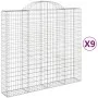 Cestas de gaviones 9 uds forma de arco hierro 200x50x180/200 cm de vidaXL, Maceteros y jardineras - Ref: Foro24-3146411, Prec...