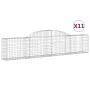 Gabion baskets 11 units, arched shape, iron, 300x30x60/80 cm by vidaXL, Pots and planters - Ref: Foro24-3146494, Price: 842,9...