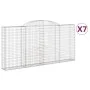 Gabion baskets 7 pcs arch shape iron 300x30x140/160 cm by vidaXL, Pots and planters - Ref: Foro24-3146562, Price: 958,36 €, D...