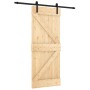 Puerta corredera con herrajes madera maciza de pino 85x210 cm