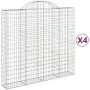 Gabion baskets 4 pcs arch shape iron 200x50x180/200 cm by vidaXL, Pots and planters - Ref: Foro24-3146406, Price: 534,13 €, D...