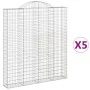 Gabion baskets 5 pcs arch shape iron 200x30x220/240 cm by vidaXL, Pots and planters - Ref: Foro24-3146239, Price: 626,30 €, D...