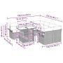 Conjunto de sofá de jardín con cojín 9 pcs Gris Poliratán
