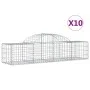 Gabion baskets 10 pcs arc shape iron 200x50x40/60 cm by vidaXL, Pots and planters - Ref: Foro24-3146265, Price: 525,58 €, Dis...