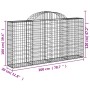 Gabionenkörbe 18 Stück Bogenform Eisen 200x30x100/120 cm von vidaXL, Töpfe und Pflanzgefäße - Ref: Foro24-3146124, Preis: 1,0...