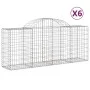 Gabion baskets 6 pcs arch shape iron 200x50x80/100 cm by vidaXL, Pots and planters - Ref: Foro24-3146303, Price: 460,79 €, Di...