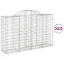 Gabion baskets 15 pcs arch shape iron 200x50x120/140 cm by vidaXL, Pots and planters - Ref: Foro24-3146354, Price: 1,00 €, Di...