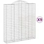 Gabion baskets 9 pcs arch shape iron 200x50x220/240 cm by vidaXL, Pots and planters - Ref: Foro24-3146453, Price: 1,00 €, Dis...