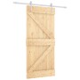 Puerta corredera con herrajes madera maciza de pino 90x210 cm
