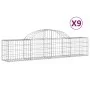 Gabion baskets 9 units, arched shape, iron, 200x30x40/60 cm by vidaXL, Pots and planters - Ref: Foro24-3146054, Price: 415,24...