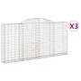 Gabion baskets 3 units, arched shape, iron, 300x30x140/160 cm by vidaXL, Pots and planters - Ref: Foro24-3146558, Price: 442,...