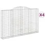 Gabion baskets 4 pcs arch shape iron 300x30x180/200 cm by vidaXL, Pots and planters - Ref: Foro24-3146595, Price: 650,48 €, D...