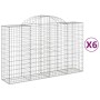 Gabion baskets 6 pcs arch shape iron 200x50x120/140 cm by vidaXL, Pots and planters - Ref: Foro24-3146345, Price: 573,19 €, D...
