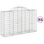 Gabion baskets 6 pcs arch shape iron 200x50x120/140 cm by vidaXL, Pots and planters - Ref: Foro24-3146345, Price: 564,50 €, D...
