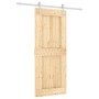 Puerta corredera con herrajes madera maciza de pino 85x210 cm
