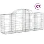 Gabion baskets 7 units, arched shape, iron, 200x50x80/100 cm by vidaXL, Pots and planters - Ref: Foro24-3146304, Price: 522,8...
