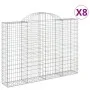 Cestas gaviones 8 uds forma de arco hierro 200x30x140/160 cm de vidaXL, Maceteros y jardineras - Ref: Foro24-3146158, Precio:...
