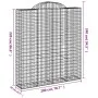 Gabion baskets 5 units, arched shape, iron, 200x50x220/240 cm by vidaXL, Pots and planters - Ref: Foro24-3146449, Price: 758,...