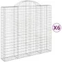 Gabion baskets 6 pcs arch shape iron 200x50x180/200 cm by vidaXL, Pots and planters - Ref: Foro24-3146408, Price: 799,86 €, D...