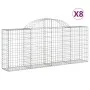 Gabion baskets 8 pcs arch shape iron 200x30x80/100 cm by vidaXL, Pots and planters - Ref: Foro24-3146095, Price: 503,74 €, Di...