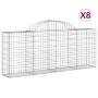 Gabionenkörbe 8 Stück Bogenform Eisen 200x30x80/100 cm von vidaXL, Töpfe und Pflanzgefäße - Ref: Foro24-3146095, Preis: 512,9...