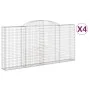 Gabion baskets 4 pcs arch shape iron 300x30x140/160 cm by vidaXL, Pots and planters - Ref: Foro24-3146559, Price: 560,97 €, D...
