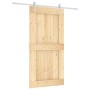 Puerta corredera con herrajes madera maciza de pino 100x210 cm