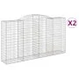 Gabion baskets 2 pcs arch shape iron 300x50x160/180 cm by vidaXL, Pots and planters - Ref: Foro24-3146755, Price: 387,13 €, D...