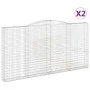 Gabion baskets 2 pcs arc shape iron 400x30x200/220 cm by vidaXL, Pots and planters - Ref: Foro24-3146931, Price: 522,20 €, Di...