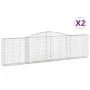 Gabion baskets 2 pcs arc shape iron 400x30x100/120 cm by vidaXL, Pots and planters - Ref: Foro24-3146866, Price: 260,65 €, Di...