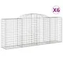 Gabion baskets 6 pcs arch shape iron 300x50x120/140 cm by vidaXL, Pots and planters - Ref: Foro24-3146723, Price: 854,68 €, D...