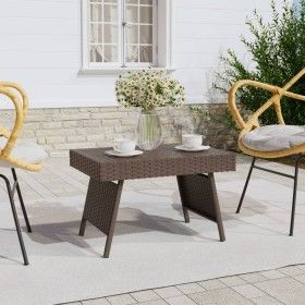 Klappbarer Beistelltisch aus braunem synthetischem Rattan, 60 x 40 x 38 cm von vidaXL, Seitentische - Ref: Foro24-319409, Pre...