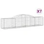 Gabion baskets 7 pcs arch shape iron 300x50x60/80 cm by vidaXL, Pots and planters - Ref: Foro24-3146670, Price: 625,06 €, Dis...