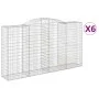 Cestas de gaviones 6 uds forma de arco hierro 300x50x160/180 cm de vidaXL, Maceteros y jardineras - Ref: Foro24-3146759, Prec...