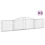 Gabion baskets 8 pcs arch shape iron 400x30x80/100 cm by vidaXL, Pots and planters - Ref: Foro24-3146859, Price: 926,94 €, Di...