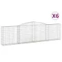 Gabion baskets 6 pcs arch shape iron 400x30x100/120 cm by vidaXL, Pots and planters - Ref: Foro24-3146870, Price: 803,10 €, D...