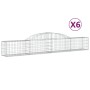 Gabion baskets 6 pcs arch shape iron 300x30x40/60 cm by vidaXL, Pots and planters - Ref: Foro24-3146471, Price: 412,99 €, Dis...