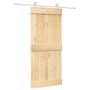 Puerta corredera con herrajes madera maciza de pino 90x210 cm