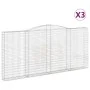 Gabion baskets 3 pcs arch shape iron 400x30x180/200 cm by vidaXL, Pots and planters - Ref: Foro24-3146919, Price: 621,53 €, D...