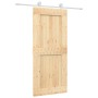 Puerta corredera con herrajes madera maciza de pino 90x210 cm