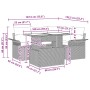 Conjunto de sofá de jardín con cojín 5 pcs Negro Poliratán