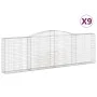 Gabion baskets 9 pcs arch shape iron 400x30x120/140 cm by vidaXL, Pots and planters - Ref: Foro24-3146886, Price: 1,00 €, Dis...