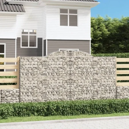 Gabion baskets 3 pcs arch shape iron 300x50x160/180 cm by vidaXL, Pots and planters - Ref: Foro24-3146756, Price: 536,53 €, D...