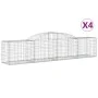 Gabion baskets 4 pcs arc shape iron 300x50x60/80 cm by vidaXL, Pots and planters - Ref: Foro24-3146667, Price: 395,59 €, Disc...
