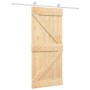 Puerta corredera con herrajes madera maciza de pino 90x210 cm