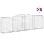 Gabion baskets 6 pcs arch shape iron 400x30x120/140 cm by vidaXL, Pots and planters - Ref: Foro24-3146883, Price: 906,00 €, D...